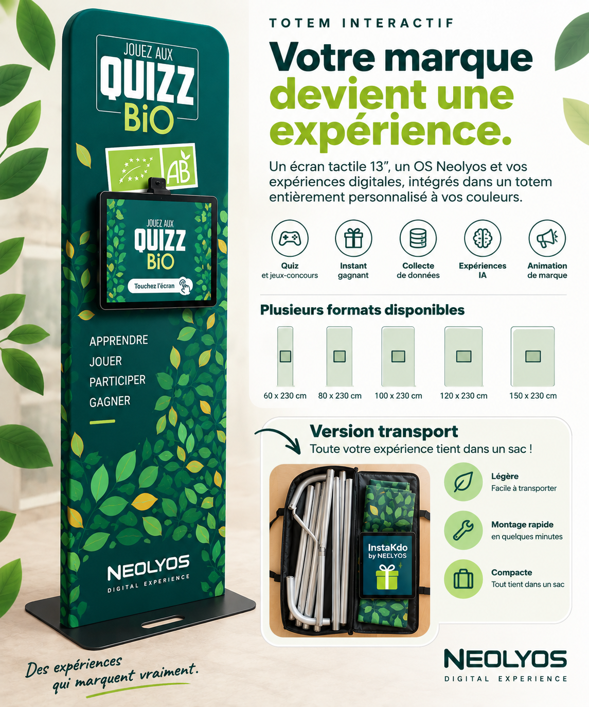 Borne iPad et tablette événementielle avec habillage textile